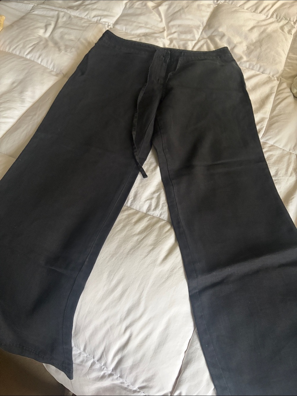 Tommy Bahama Black Wide-Leg Drawstring Joggers